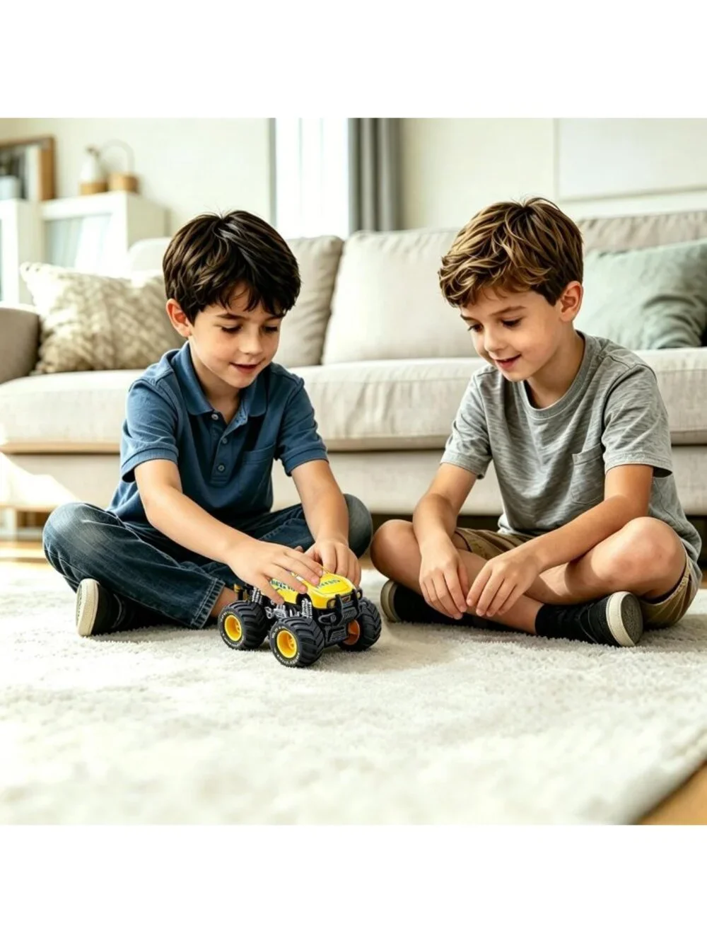 Friction-Driven Metal Toy Cars - 4 Pack Big Wheel Friends, Fun for Kids!